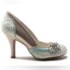 Chic Silver and Blue Women's Heels